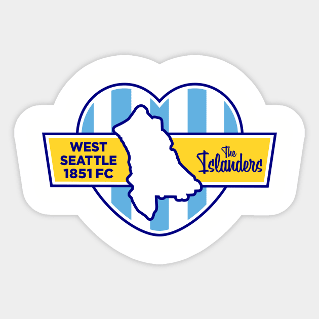 West Seattle 1851 FC Sticker by FlamingRhinoDesign